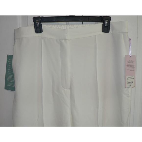 Johnny Wujek Women's Wide Leg Elastic Waist Dress Pants in Off White 1X $109 - Picture 3 of 4